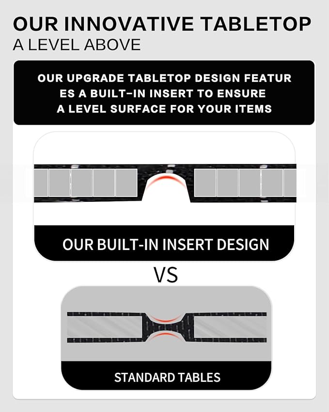 MOBI GARDEN Portable Camping Table 7001 Aluminum Frame Lightweight Folding Table with Integrated Cup Holders &amp UL Hard Top Camping Coffee Table