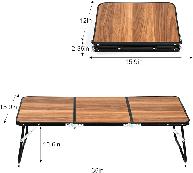 Folding Camping Table 3 Fold Portable Picnic Table with Aluminum Legs Lightweight Foldable Beach Table with Handle Outdoor Table for Camping BBQ Cooking Travel Patio Garden