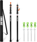 CAMULAND Tarp Poles Set of 2 31.1 - 90.6” Aluminum Tent Poles for Tarp Adjustable Lightweight Portable Telescoping for Camping Hiking Hammock Awning/Outdoor Activities-4 Section