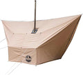 POMOLY Hammock Tarp Camping Tarp with Stove Jack Ultralight Waterproof Shelter Canvas Rain Fly for Hiking Backpacking (Khaki)
