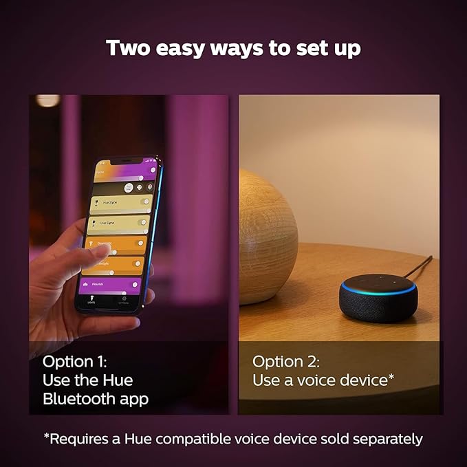 Philips Hue Bloom Smart Table Lamp White - White and Color Ambiance LED Color-Changing Light - 1 Pack - Control with Hue App - Works with Alexa Google Assistant and Apple Homekit