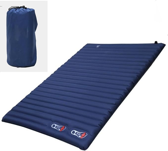 Sleep Pad Ultra Light InflatableSleep Pad with Built-in Foot Pump Waterproof and Moisture-Proof Air Mattress Suitable for Backpacking Hiking Tent Trap Travel Blue