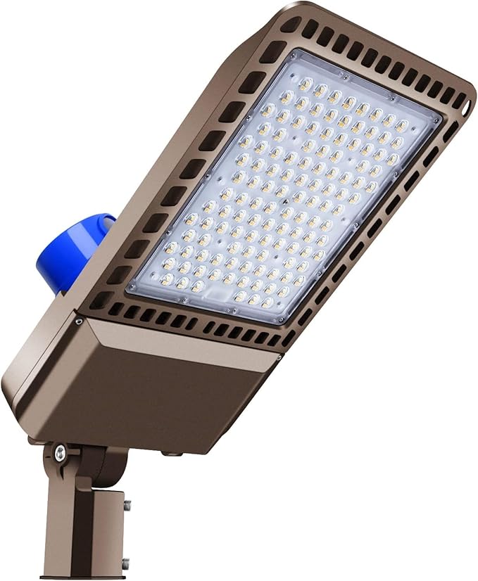 ledmo 300W LED Parking Lot Light Slip Fitter Mount 36000LM 5000K Outdoor Commercial Area Flood with Dusk to Dawn Photocell Easy Installation IP65 Waterproof Shoebox Light for Street Yard