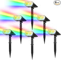 Linkind Solar Lights Outdoor StarRayS Color Changing Solar Spot Lights IP67 Waterproof Solar Spotlights for Landscape Garden Pathway Walkway (Multicolor 6 Pack)