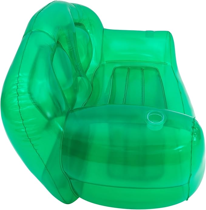 Transparent Inflatable Sofa Clear PVC Air Couch Double Seater Portable Blow Up Chair for Indoor Outdoor Camping Beach Patio Yard Holds 440lbs