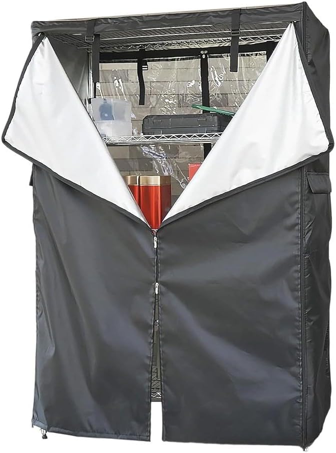 Waterproof 420D Oxford Fabric Cover for Outdoor Storage Enclosures Resists Wear and Protects Against Environmental Factors (36x14x71inch)