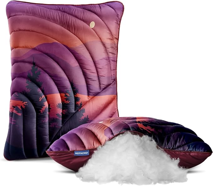 Camping PillowSupportive Compressible Travel Pillow Middle Size Lightweight Camp Pillow with Storage Bag for CampingHikingBackpackingAirplane