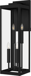 Quoizel Westover 30 Outdoor Wall Sconce 4-Light Earth Black with Clear Beveled Glass E26 Base Modern Industrial Design