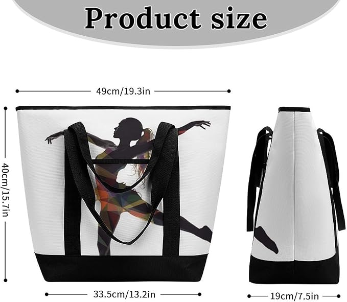 Insulated Shopping BagLarge Reusable Cooler Bags A Dancer Printed Foldable Shopping BagTravel Waterproof Shoulder Bag