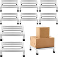 8 Pack Dunnage Rack 13.8 Long x 13.8 Wide 3.9 Height Stainless Steel Shelf 2500+ Pound Capacity Commercial Food Floor Rack for Restaurants Kitchens Garages and Vehicles