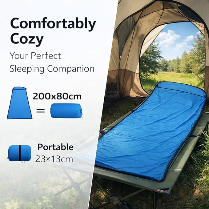 Sleeping Bag Liner Ultralight Polyester Fleece 78.7x31.5in - Soft Comfort Multifunctional Use Ideal for Camping and Travel