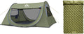 Night Cat Pop-up Camping Tent with Inflatable Double Sleeping Pad for 2 Persons Tent Combo Set