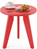 HDPS Outdoor Side Table Small Round Side Table Weather-Resistant Outdoor Side Tables for Patio Porch Deck End Table for Plant Stand Living Room Bedroom Red