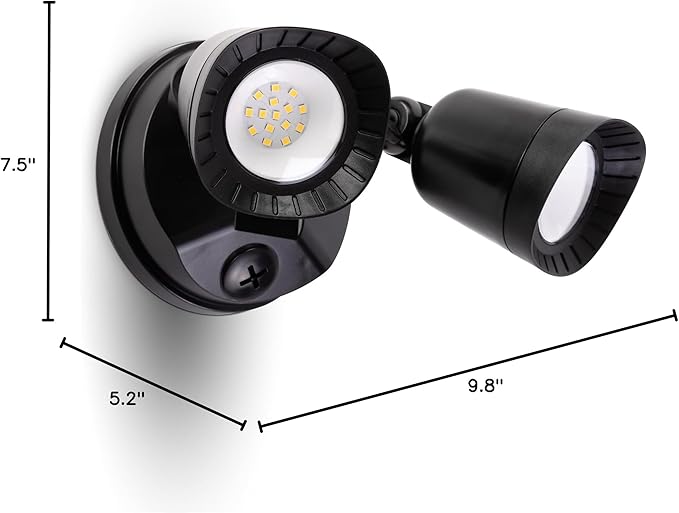 LED Flood Lights Outdoor 16W 1900LM 5000K Daylight IP65 Waterproof Security Lights with 2 Adjustable Heads Exterior Wall Light for Patio Garage Yard-Black
