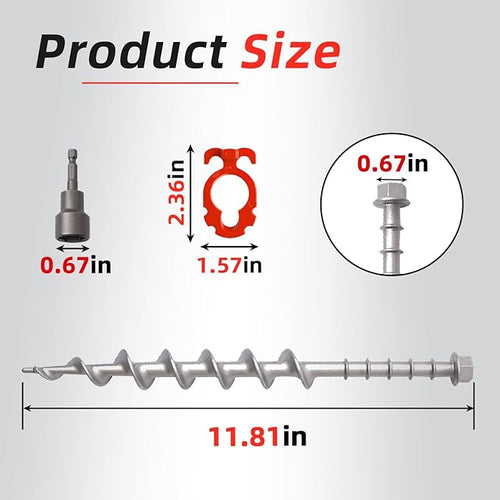 18 Pcs 12 Aluminum Ground Anchors Tent Stakes Heavy Duty for Swing Set Anchors Screw in Kit for Tents Canopies ShedsAmusement FacilitiesSwing Sets Outdoor
