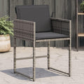 Patio Chairs with Cushions Set of 4 Gray Poly Rattan Outdoor Lounge Chairs Garden Furniture with Removable Cushions for Patio Garden Lawn and Outdoor Relaxation