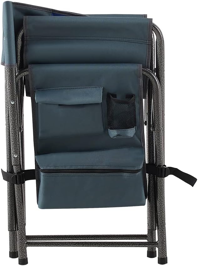 2 Folding Padded Camping Chair Portable Outdoor Chair with Storage Bag armrests and Anti Slip feet Suitable for Beaches backyards barbecues picnics and terraces. (2 Blue)
