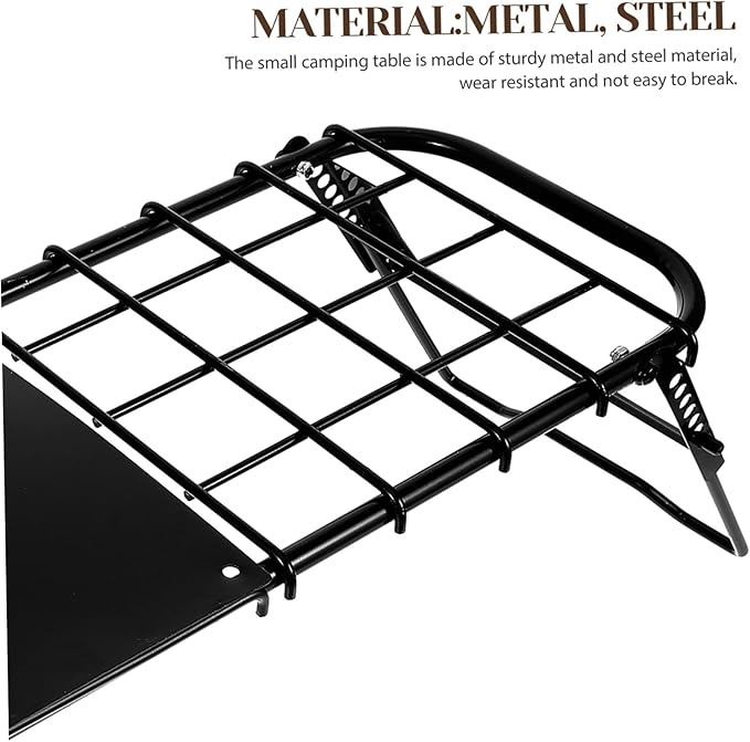SUPVOX 1pcs Camping Picnic Table Portable Folding Table Metal Grill Outdoor BBQ Folding Camping Furniture Compact