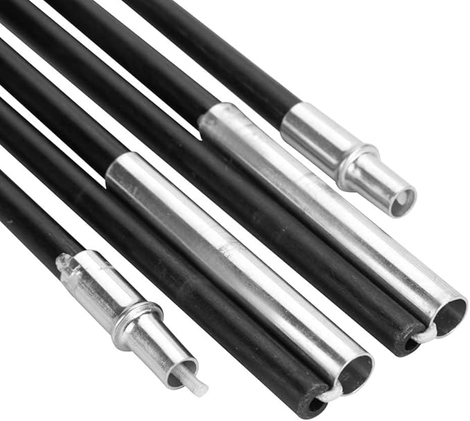 Camping Tent Pole Fiberglass Foldable Camping Tent Pole 6 Segments Outdoor Retractable Sunshelter Camping Tent Support Rods Awning Frames Kit