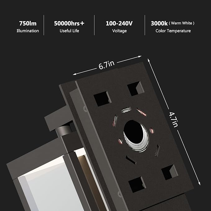 Outdoor Wall Sconce Lights LED Wall Mount Lantern Waterproof Exterior Wall Light Fixtures with Clear Glass Shade Aluminum Matte Black Lamps for Porch Entryway Doorway Garage Garden Yard