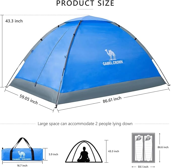 CAMEL CROWN Tents for Camping 2/3/4/5 Person Camping Dome Tent WaterproofSpacious Lightweight Portable Backpacking Tent for Outdoor Camping/Hiking