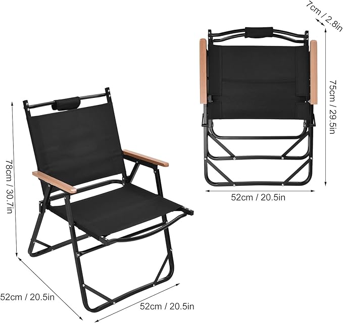Portable Folding ChairBeach Chair Excellent Load Capacity Ergonomic Comfortable Camping Chair for Sports Garden Beach Fishing