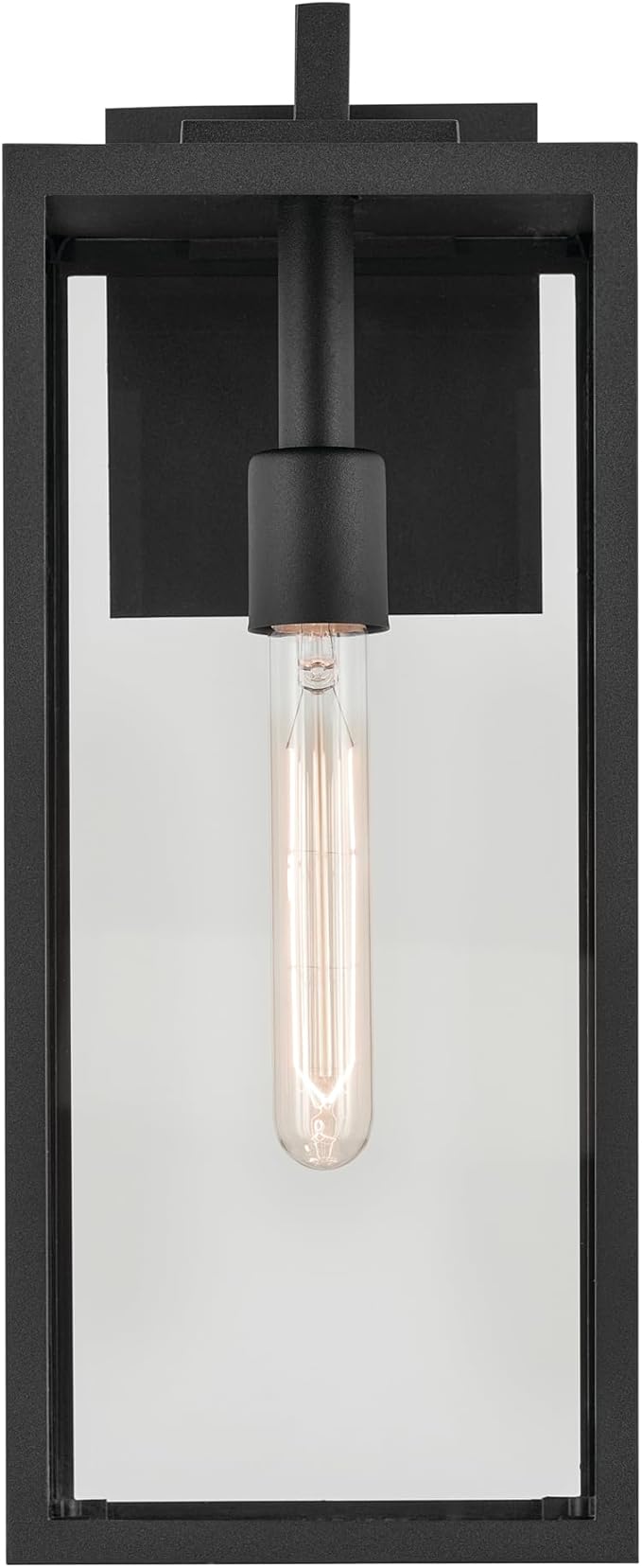 Kichler Branner 1-Light Textured Black Luxe Updated Traditional Outdoor Wall Light with Clear Glass for Outdoor Walls Exterior Doors Garage Porch or Patio Walls 17.75