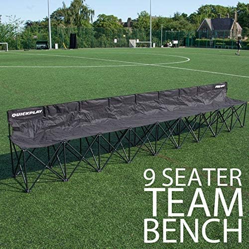 QUICKPLAY PRO Portable Folding Bench – Available in 4 6 and 9 Seats &amp 6-Seat Shelter | Heavy-Duty Fast Set-Up Seating for Sports Camping and Outdoor Activities