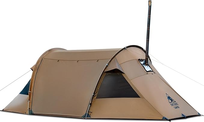 OneTigris Raven NEST Hot Tent with Stove Jack Spacious Waterproof 2 Person Tunnel Tent for Camping Hiking Backpacking Bushcraft