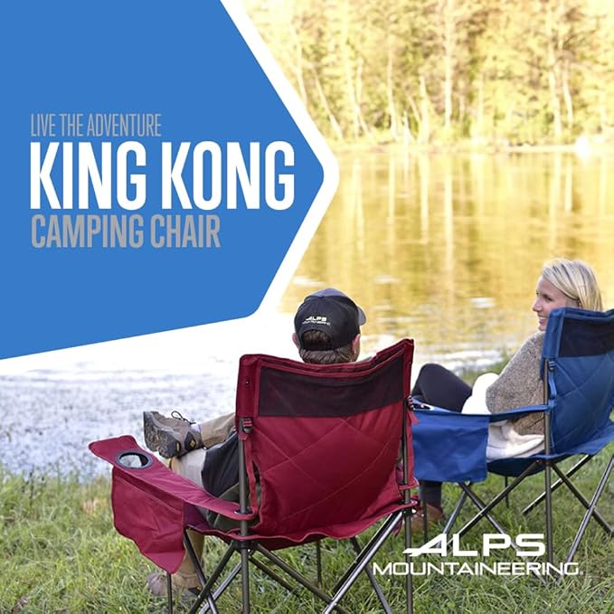 ALPS Mountaineering King Kong Camping Chairs for Adults with Mesh Cup Holders and Pockets Built Durable and Reliable with Compact Foldable Steel Frame