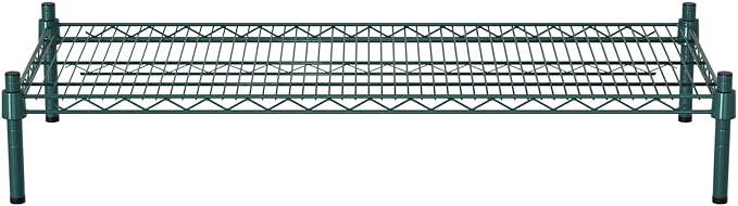 18 x 42 NSF Green Wire Stationary Dunnage Storage Rack with 8 Posts Ideal for Commercial Kitchen Home Garage Warehouse Shelters
