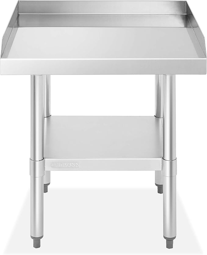 GRIDMANN NSF 16-Gauge Stainless Steel 24 L x 24 W x 24 H Equipment Stand Grill Table with Undershelf for Commercial Restaurant Kitchen