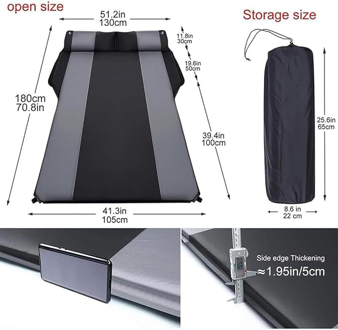 Car Inflatable Mattress for Chevrolet Trailblazer 2021-2024 Outdoor Camping Travel Portable Sleeping Pad AdjustableWear Resistant Auto AccessoriesB-Blue