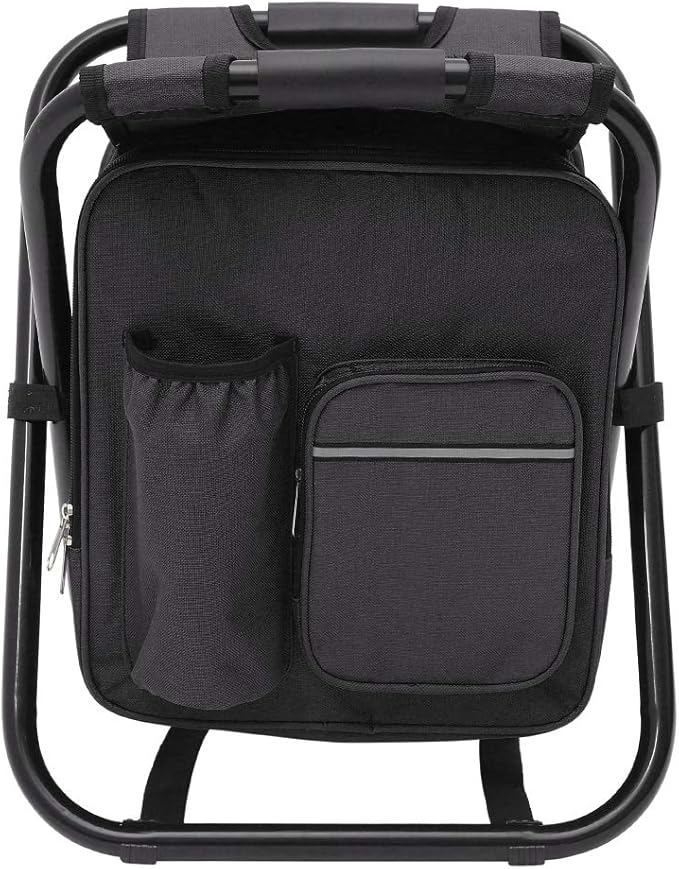 Backpack Chair for Adults Portable Camping Hunting Fishing Backpack and Seat Combo Foldable Chair Bag with Cooler Bag Waterproof Fishing Stool Collapsible Chair Storage Bag with Portable Belt