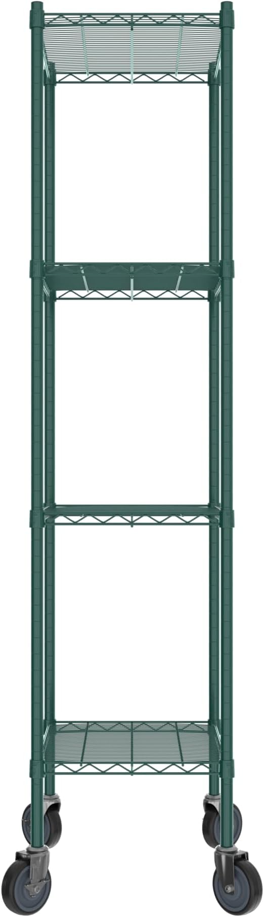 Commercial NSF Listed Green Epoxy Mobile Wire Shelving Kit 18 x 24 x 80 with 4 Shelves Perfect for Warehouse Walk-in Refrigerator Freezer Grocery Store Restaurant Dishroom