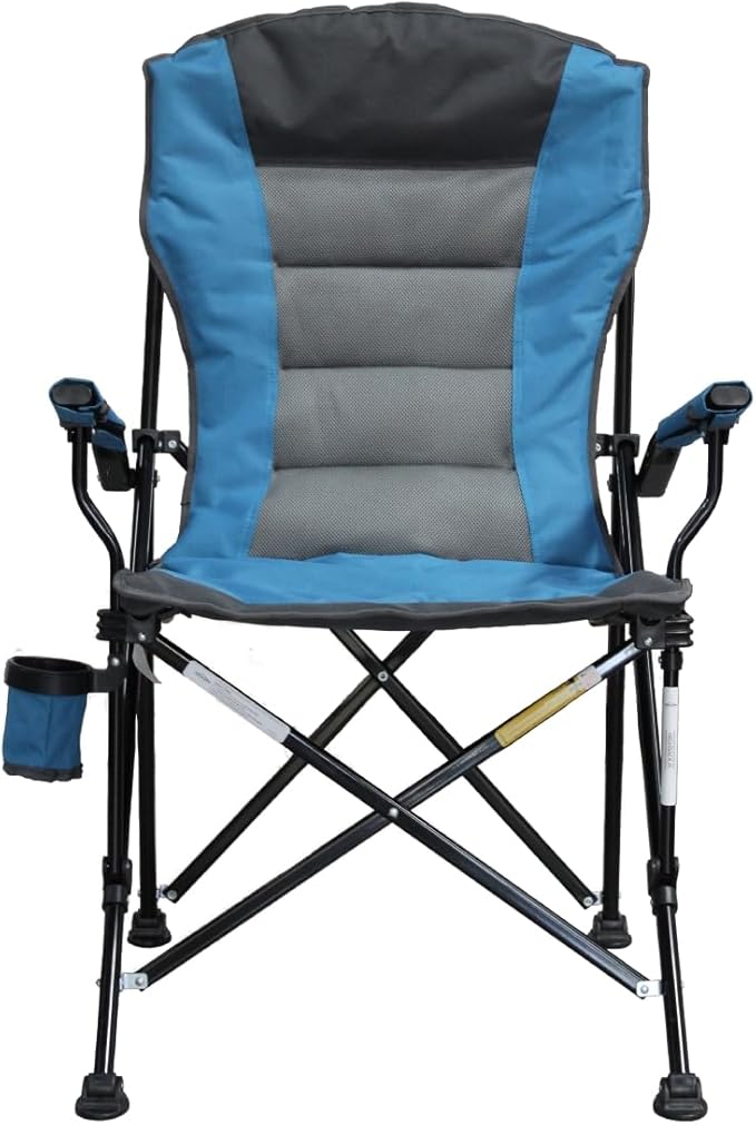 Caravan Sports High Back Deluxe Padded Folding Chair with Extra Wide Backrest Padded Seat Armrests &amp Cup Holder Portable Outdoor Camping Chair with Carry Bag for Sports Tailgating &amp Travel