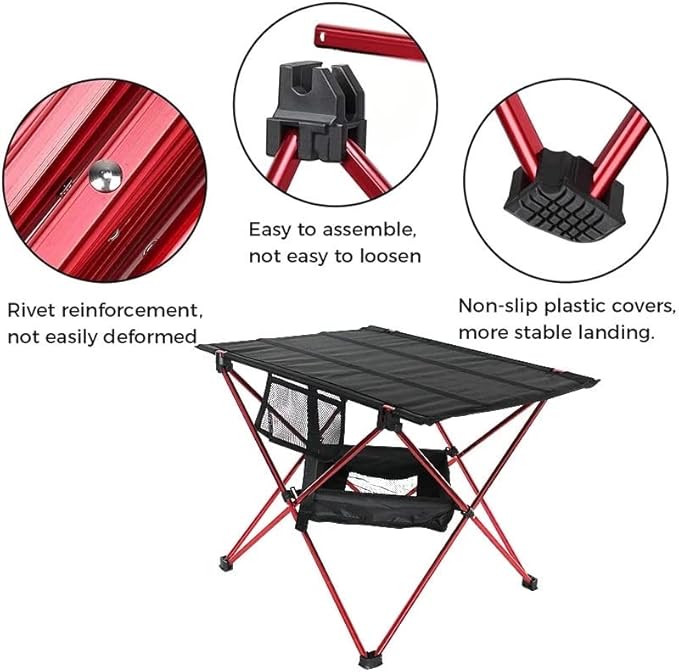 Desk Table Small Terrace Desk Aluminum Alloy Portable Table Outdoor Furniture Foldable Folding Campin (Color : E Size : As Shown) (D As Shown)