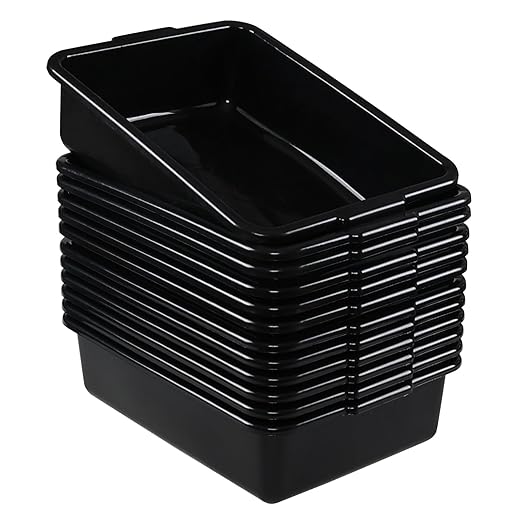 Bringer 12-Pack Commercial Bus Tubs 13 L Plastic Bus Box Black