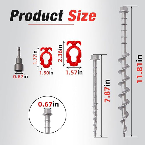 16 Psc Non-Rust Cast Aluminum Ground Anchors - Heavy Duty Screw in Tent Stakes for Superior Stability Ideal for Tents Canopies Sheds Car Ports Swing Sets Outdoors