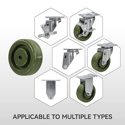 4 X1.5 High Temperature Caster Wheels: -40° F to +475° F Epoxy Resin Wheel (Made in USA) Ball Bearing-3/8 Bore Heavy Duty-700LB Capacity(10 Pack)