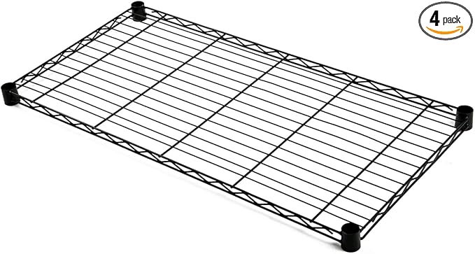 Quantum Storage Systems 2424BK-4 Wire Add-On Shelf Black Epoxy 24 W x 24 D 4 Pack
