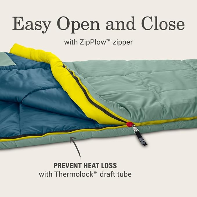 Coleman Big Bay 0/20/40°F Cold-Weather Sleeping Bag Adult Mummy Sleeping Bag with Headrest Foot Ventilation &amp Storage Sack Big &amp Tall Options