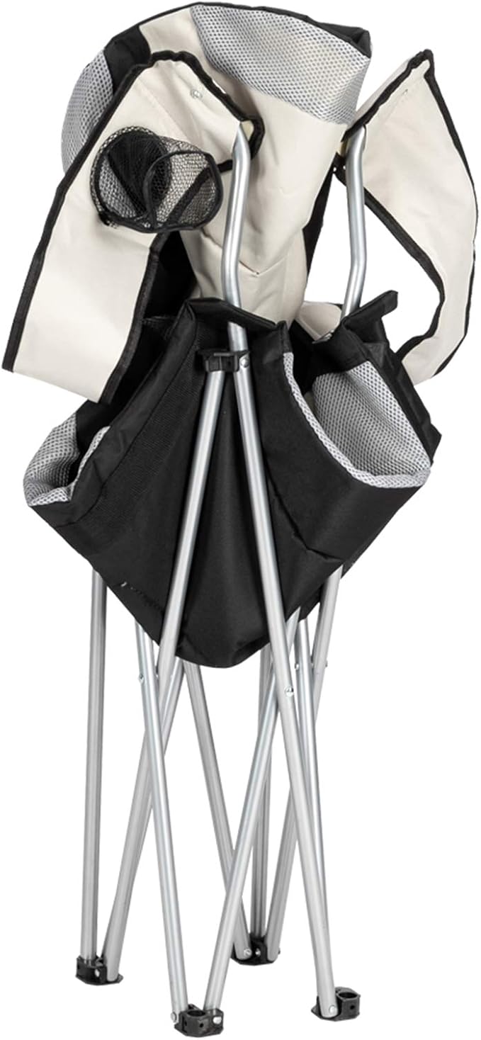 Vasitelan Outdoor Camping Chair with Back Support Padded Lawn Chairs Folding Arm Chair with Bag Cup Holder