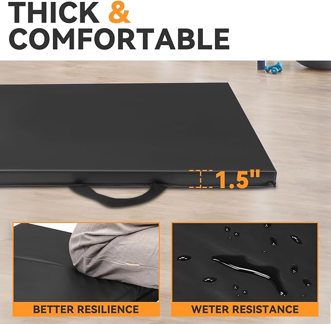 Auto Dynasty Foldable EVA Mat Folding Mechanics Pad 1.5 inch Thick Foam Padding with Portable Carrying Handles for Garage Picnicking Gardening Foam Sleeping Mat for Camping Home Gym
