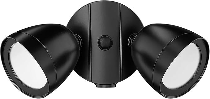 ML Lighting 18002-PBK 2-Light Security Flood Lights Powder Coated Black