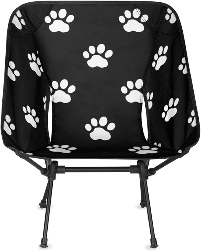 Honeybaby Folding Camping Chair Paw Prints Camping Chairs Lightweight Portable Chair Outdoor Foldable Chairs for Camping Travel Picnic Beach Hiking