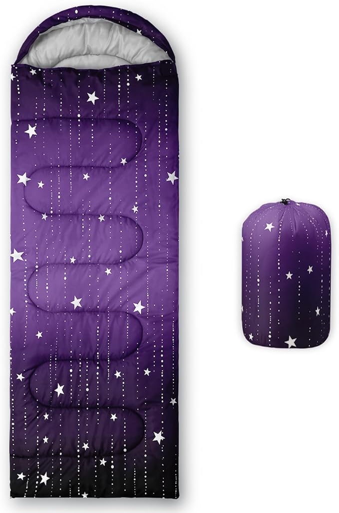 QOOMO Camping Sleeping Bags3 Season Warm &amp Cool WeatherLightweightWaterproof Sleeping Bags for Adults &amp KidsTravelingand OutdoorsCamping Gear Equipment