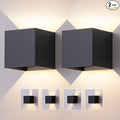 2 Pack LED Outdoor Wall Sconces Exterior/InteriorModern Square Aluminum Wall Light Fixture SetVariable Beam IP65 Waterproof Lights 12W Warm Light 3000K Up and Down Wall Lighting Fixtures.