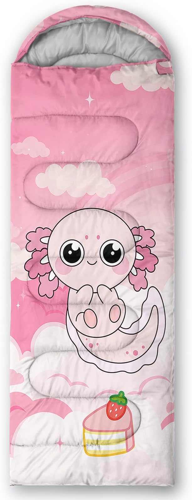 AILONEN Kawaii Panda Sleeping BagsLightweight &amp Waterproof3 Season Warm &amp Cool WeatherDreamy Purple Flower Animal Themed Sleeping Bags for BoysGirlsKidsAdults TravellingOutdoors