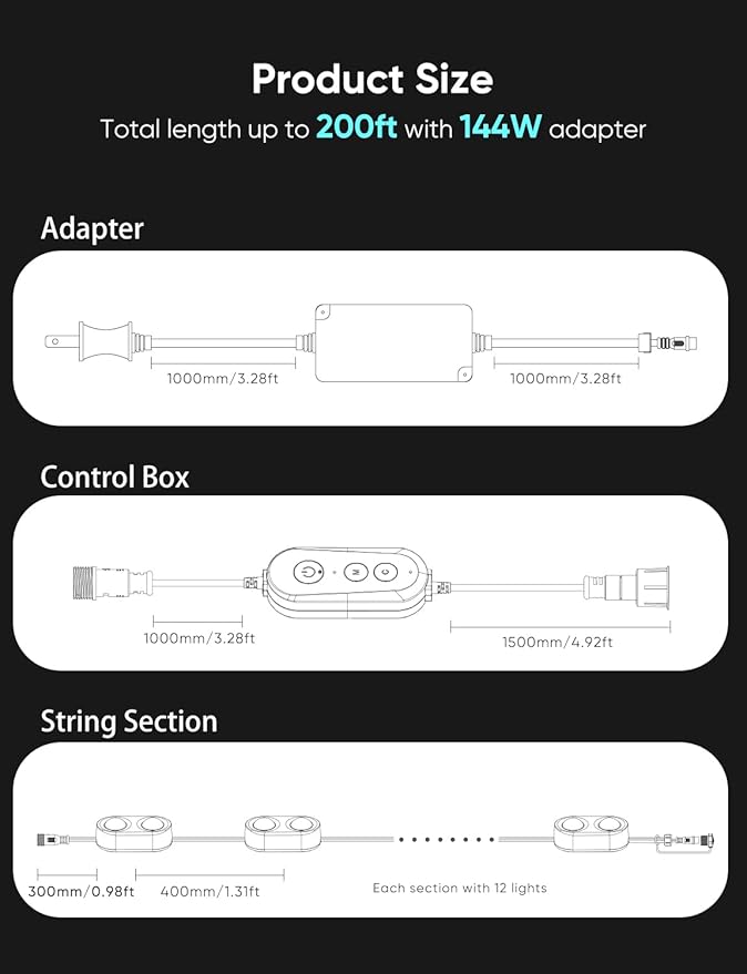 APPECK Permanent Outdoor Lights Pro 100ft 72W RGBCW Eaves Lights with 72 LED Lights 80lm Cuttable 111 Scene Modes IP67 Waterproof Lighting for Christmas Decoration Compatible with Alexa White